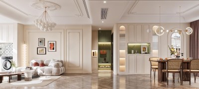 法式奶油客餐厅3D模型下载